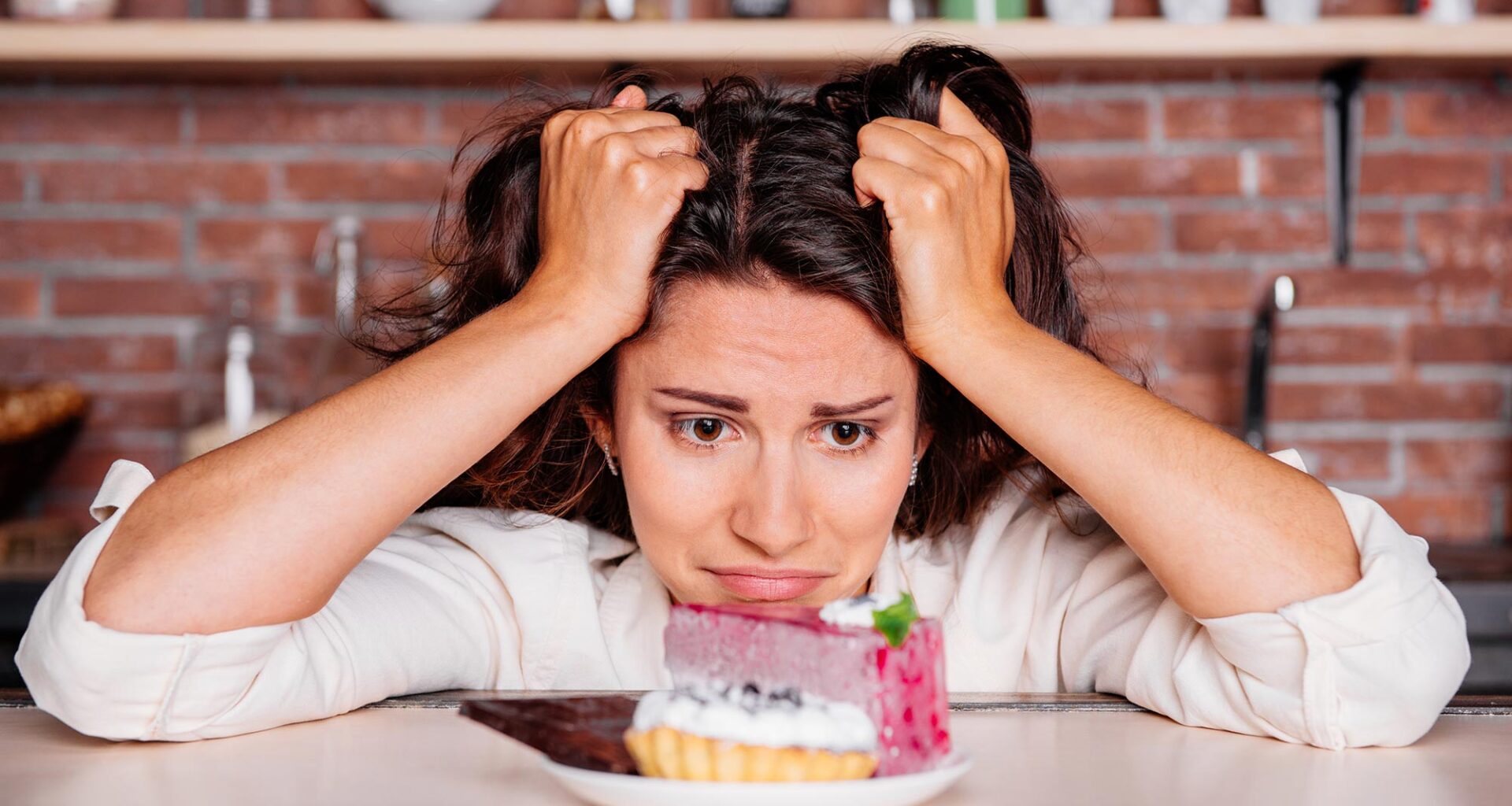 Woman Diet Craving Cake Dessert
