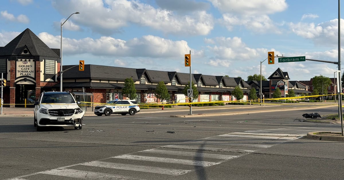 Motorcyclist in critically injured after Brampton crash