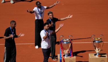 PSG stars bring Champions League trophy to Roland-Garros