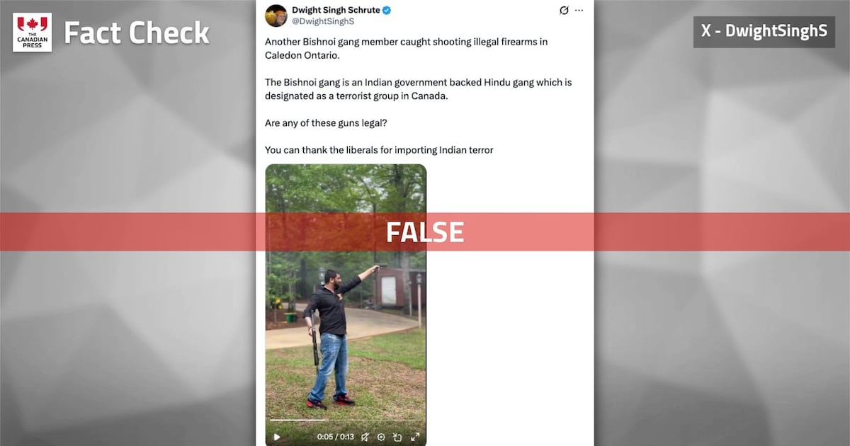 Fact File: Video shows man shooting guns in U.S., not Ontario gang member