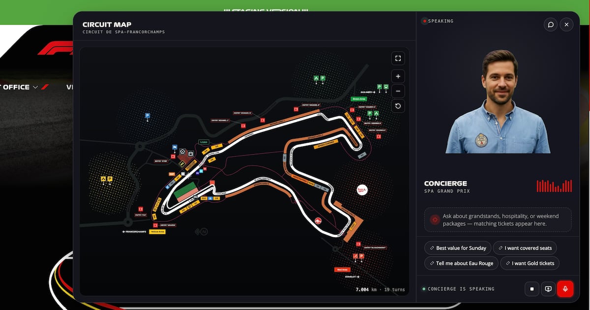 Belgian Grand Prix to sell F1 tickets with AI tool from Napster