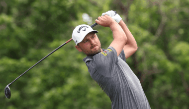 Adam Svensson hits a utility wood during the 2026 Charles Schwab Challenge