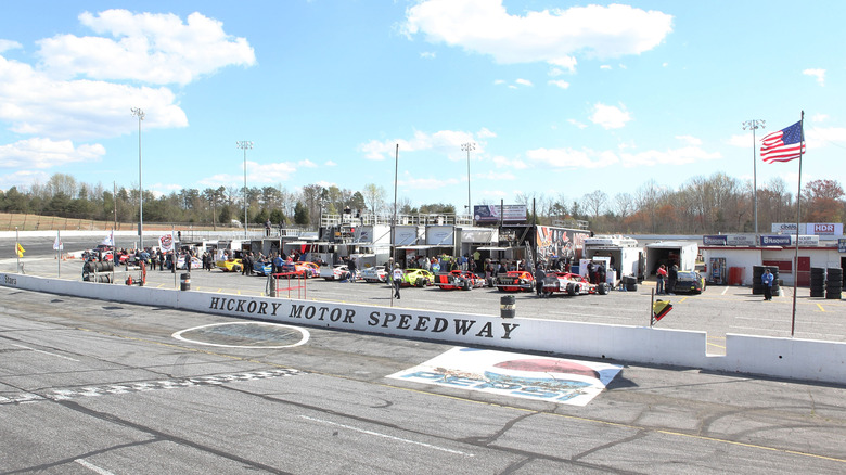 Drivers prepare for practice prior to the NASCAR Whelen Southern Modified Tour event at Hickory Motor Speedway on April 2, 2011 in Newton, North Carolina.