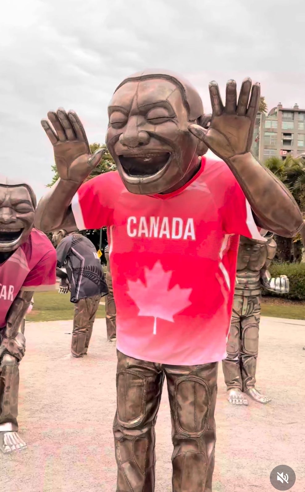 A-maze-ing Laughter Laughing Men English Bay sculptures Vancouver FIFA World Cup