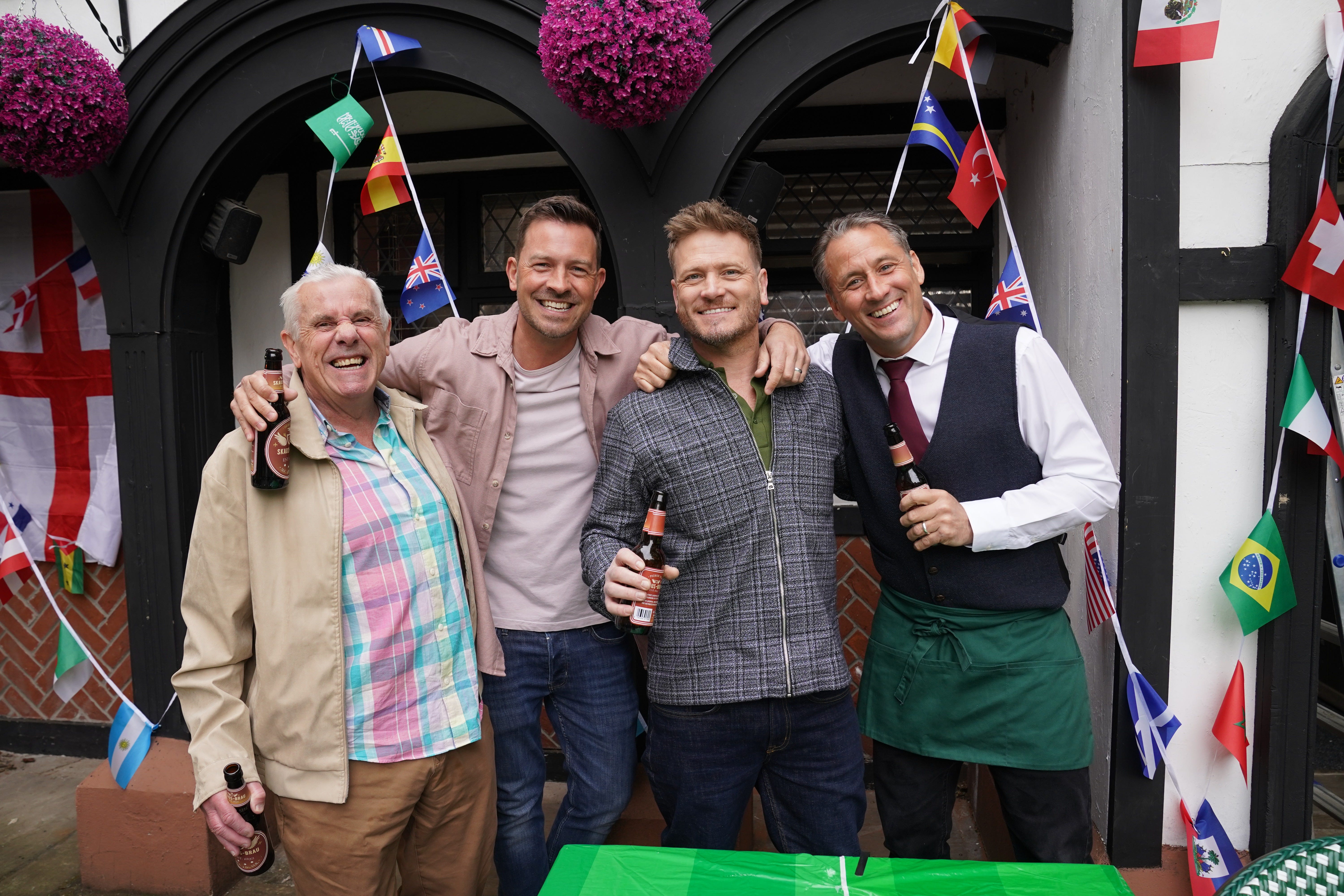 jack osborne, darren osborne, jonah keane and tony hutchinson in hollyoaks