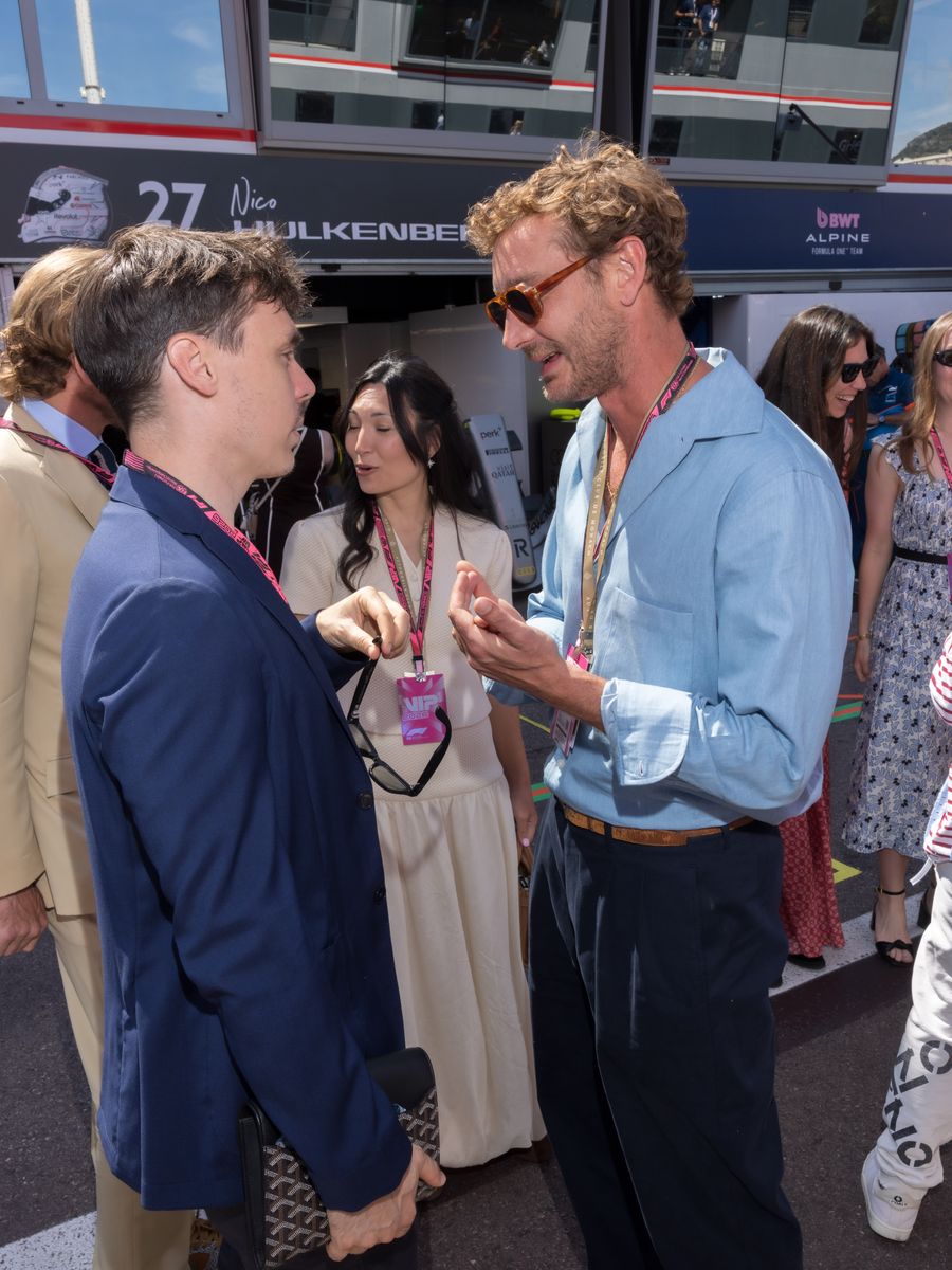 Louis Ducruet and Pierre Casiraghi are seen during Qualifying ahead of the F1 Grand Prix of Monaco at Circuit de Monaco on June 06, 2026 in Monte-Carlo, Monaco