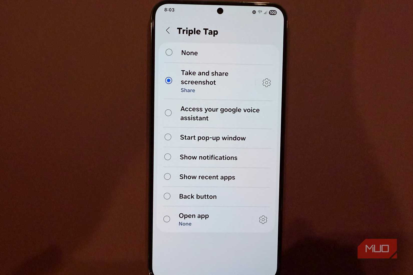 triple tap actions