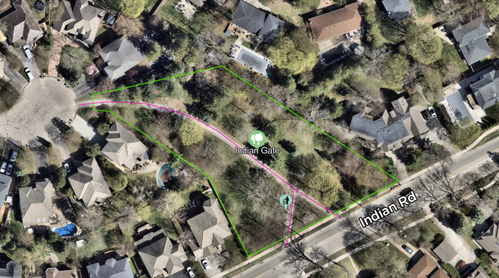 Aerial view of Indian Gate Park, to be renamed Constable Marc Pinizzotto Park