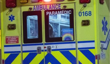 The back of an ambulance.