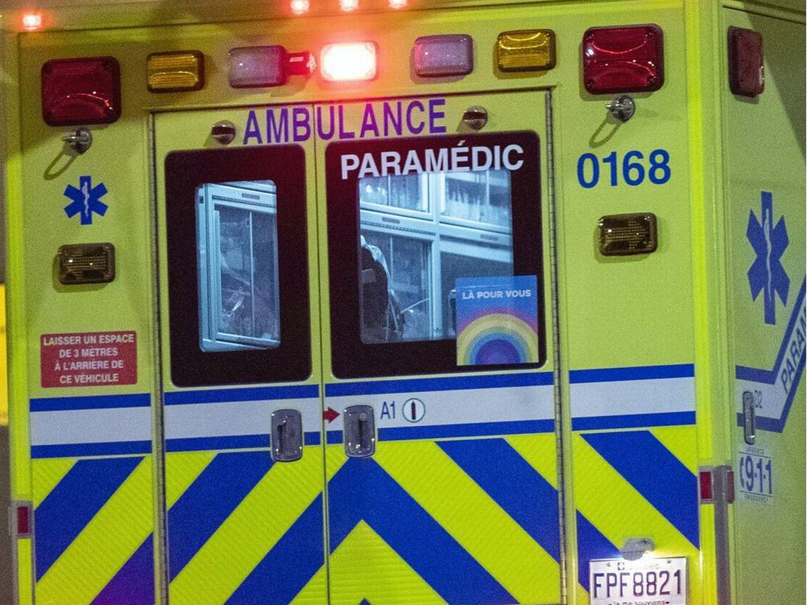 The back of an ambulance.