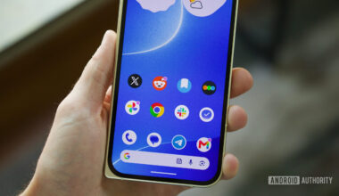 Pixel phone running Android 17, showing apps on the home screen with no name labels.