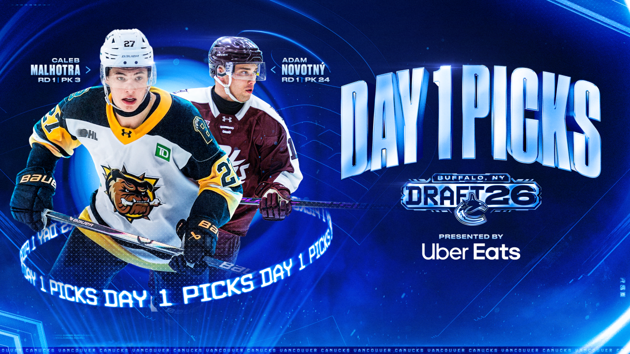 VANCOUVER CANUCKS SELECT CALEB MALHOTRA AND ADAM NOVOTNÝ ON DAY 1 OF THE 2026 NHL ENTRY DRAFT