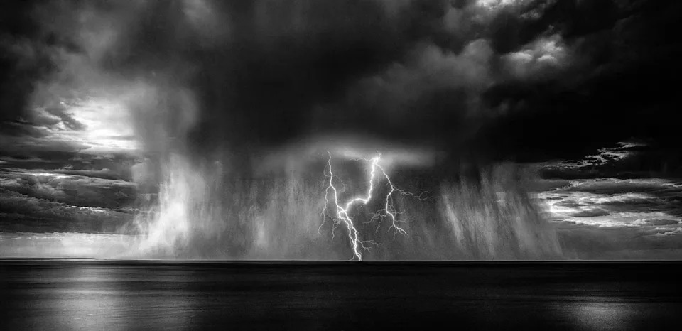a storm over the water
