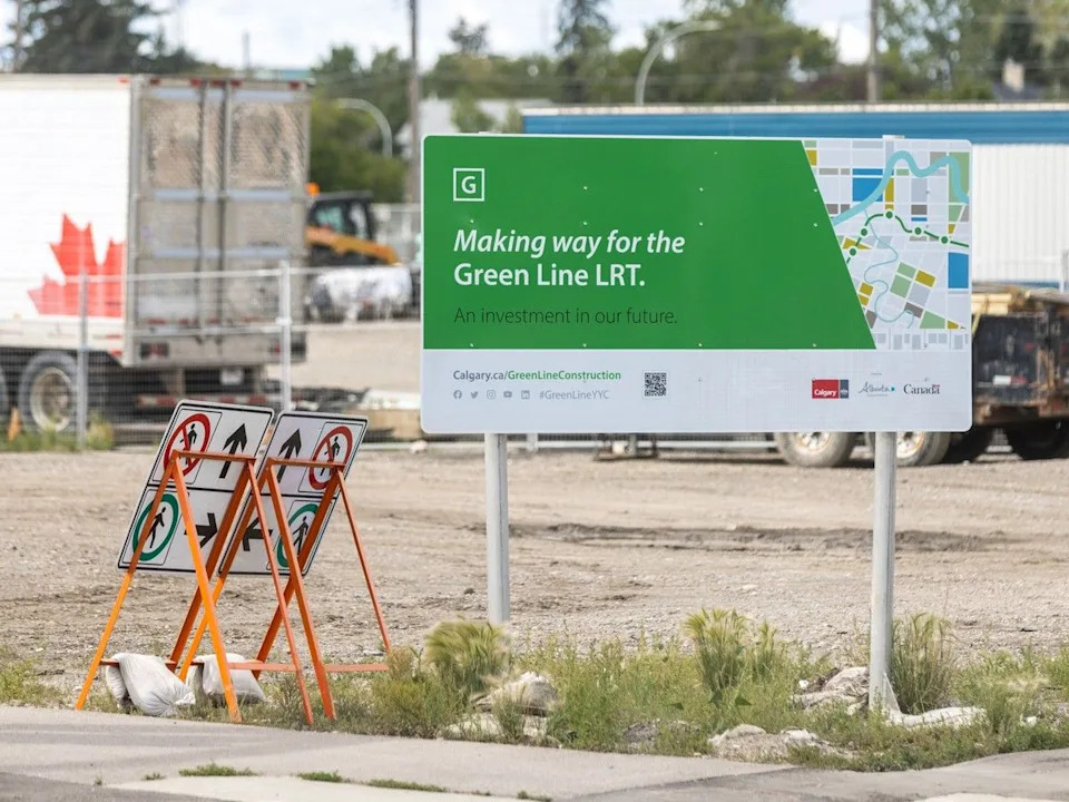 A construction site is shown near the Green Line route in Ramsay, seen on August 7, 2025.