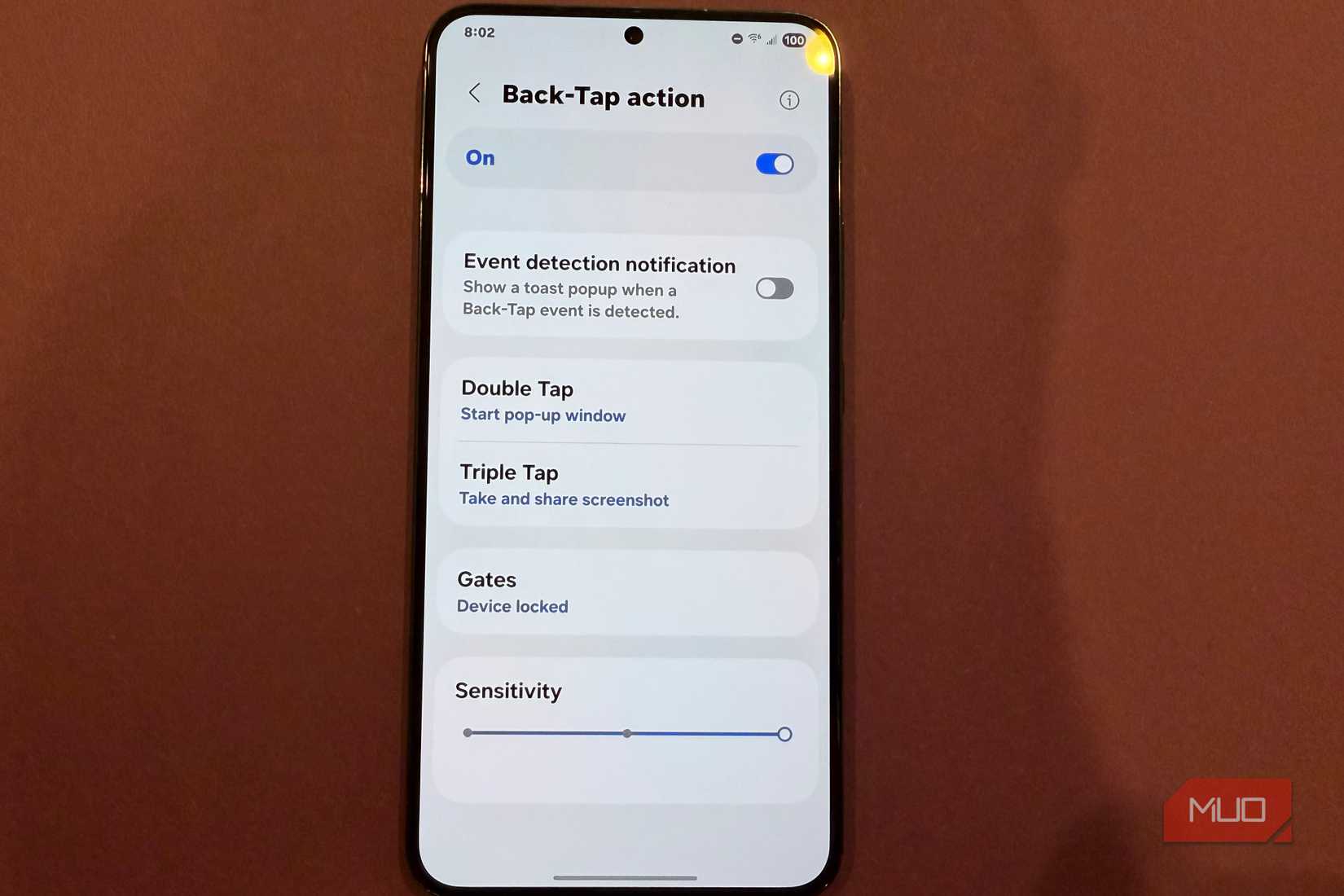 back tap actions