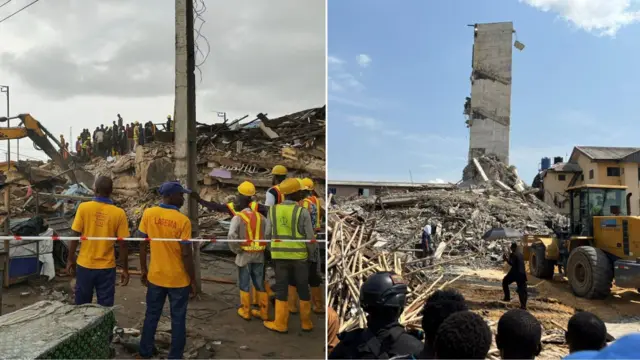 Two buildings that collapsed