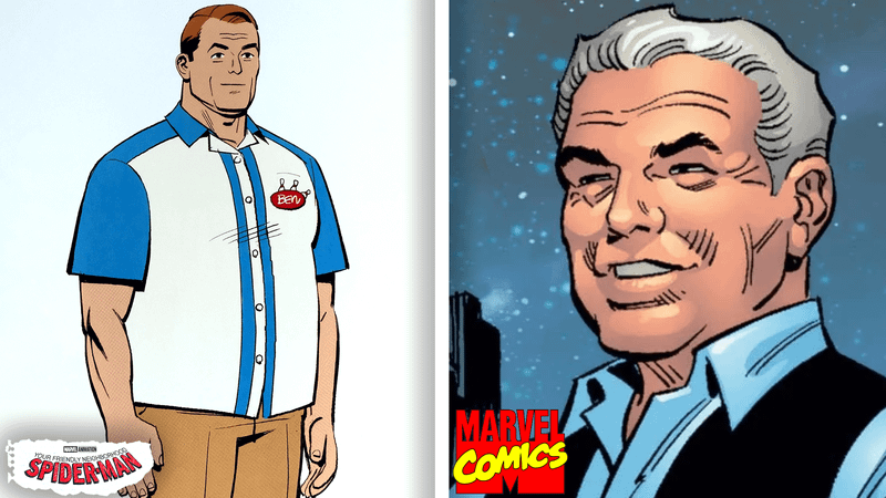 Uncle Ben Parker in bowling shirt in 'Your Friendly Neighborhood Spider-Man,' Uncle Ben from Marvel Comics.