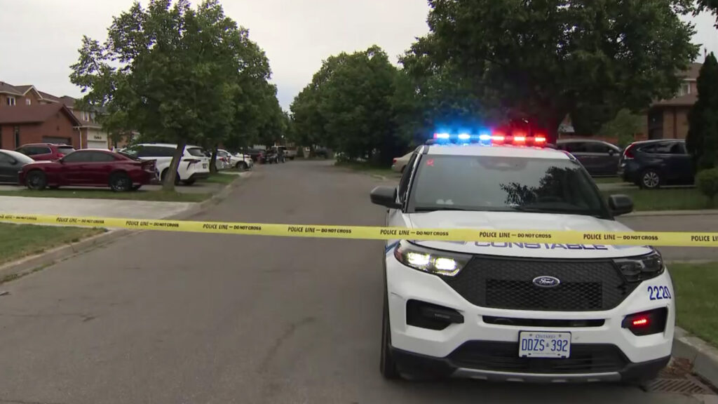 Peel Regional Police investigate a double shooting at home on Bent Tree Crescent in Brampton on June 14, 2026. CITYNEWS/Joe Lotocki
