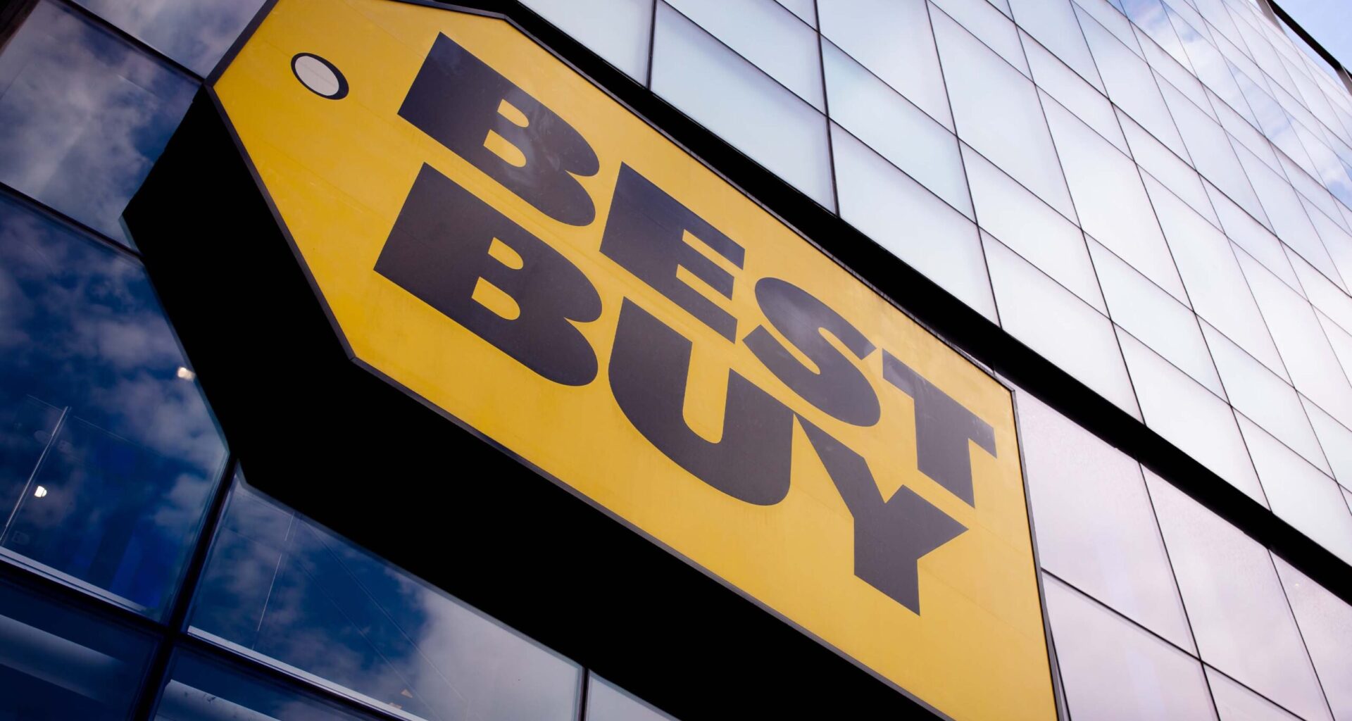Best Buy logo on a building.