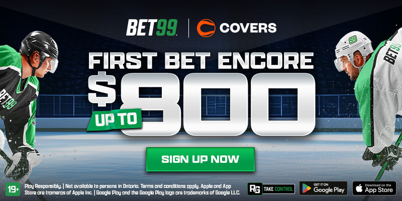 Get a first bet encore up to $800 with the BET99 promo code COVERSNHL