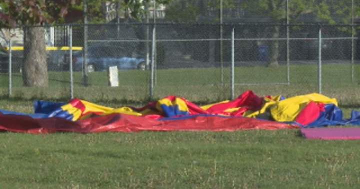 Child, 3, dies from injuries after bouncy castle swept up by wind in Montreal - Montreal