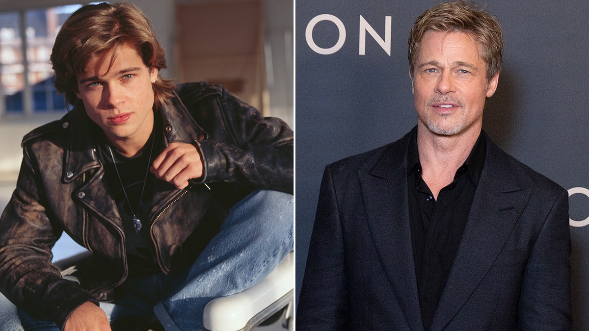 Brad Pitt posing for a portrait photo.