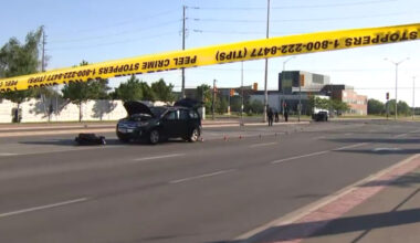 Police in Peel Region are shown investigating a two-vehicle crash in Brampton on June 13, 2026. CITYNEWS/Joe Lotocki