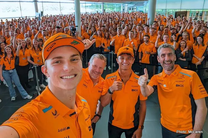 brown stella norris piastri f1 mclaren factory