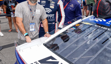 Warrior Rising Logo on Patriot Mobile Sponsored Race Car