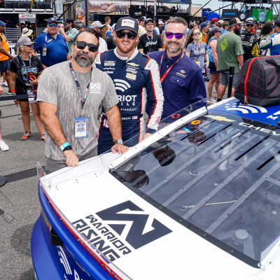 Warrior Rising Logo on Patriot Mobile Sponsored Race Car