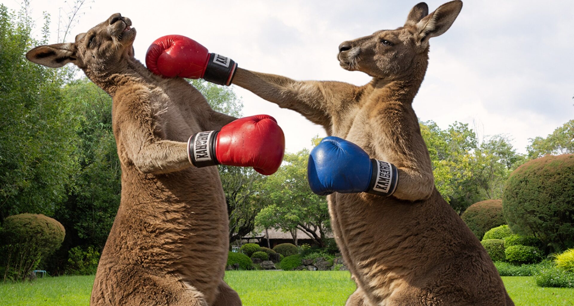 Kangaroos Have A Duel For the Ages In Man's Backyard