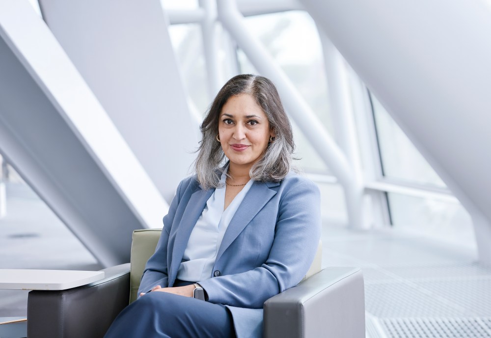 Isha Khan, CEO of the Canadian Museum for Human Rights poses at the museum in Winnipeg on Wednesday, June 17, 2026. THE CANADIAN PRESS/John Woods