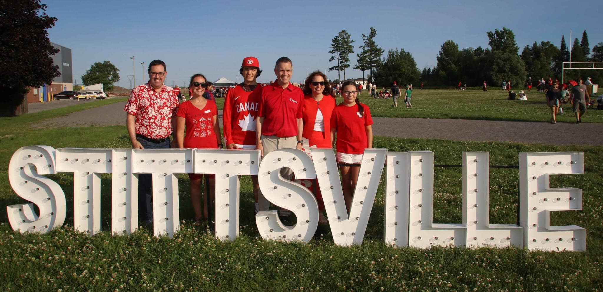 Celebrating Canada Day in Stittsvlle in 2004 with Councillor Glen, the Sutcliffe family, and the SVA