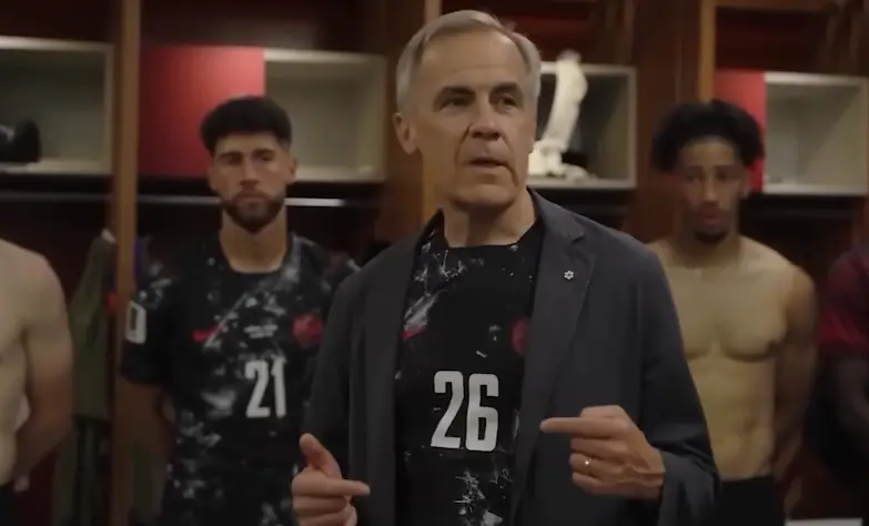 VIDEO: Canada's World Cup win an inspiration to young players in Brampton, PM Carney says