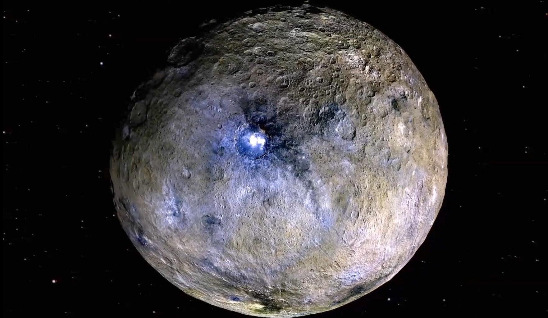 The dwarf planet Ceres as seen by NASA's Dawn mission.  Credits: NASA/JPL-Caltech/UCLA/MPS/DLR/IDA