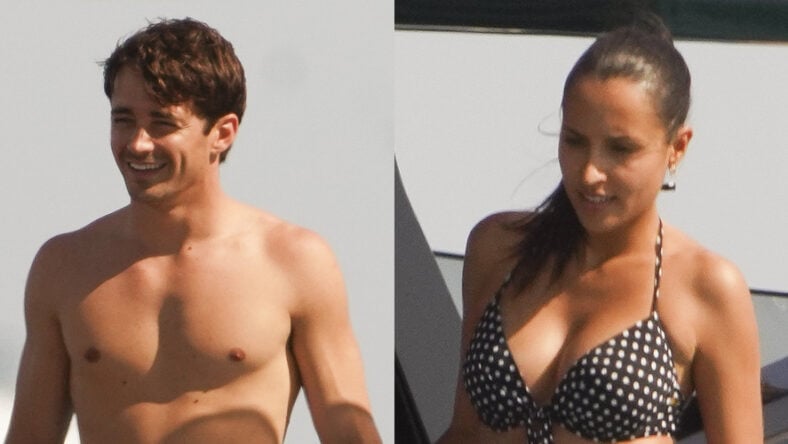 Charles Leclerc and wife Alexandra Saint Mleux vacation in Saint Tropez