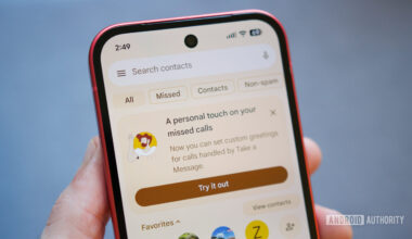 Pop-up for creating a custom Take a Message recording in the Google Phone app.