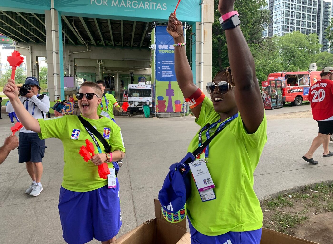 A maple leaf-shaped 'Canadian clapper' sparks a World Cup buzz across Toronto