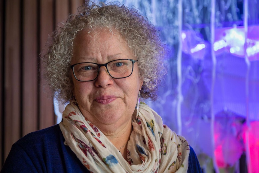 A portrait of Anna Bardsley, a retired woman and grandmother of two.