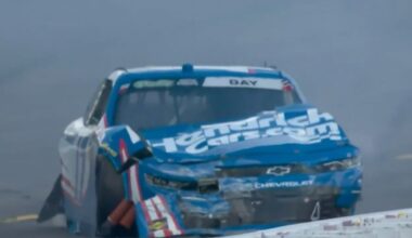 Corey Day and Jesse Love eliminated in clumsy Lap 1, Turn 1 NASCAR O'Reilly crash