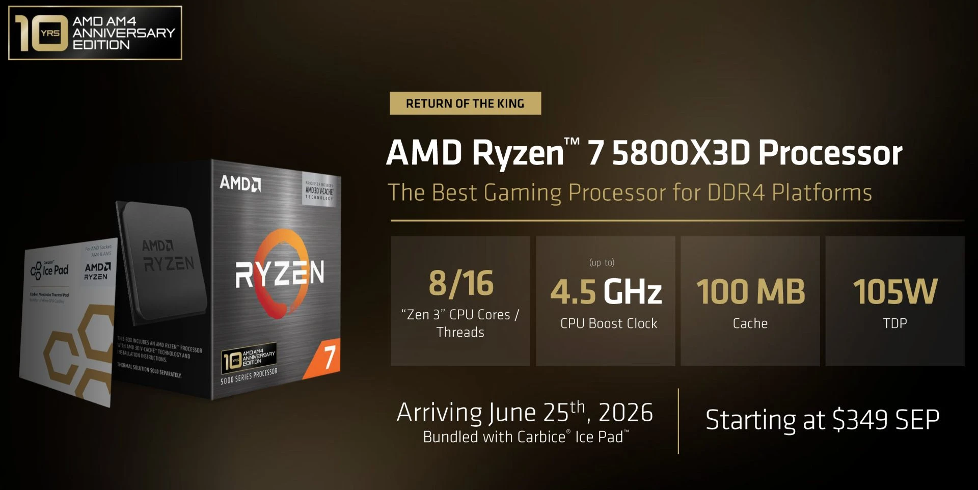 AMD reworked the Ryzen 7 5800X3D for re-release as the original technology is no longer available