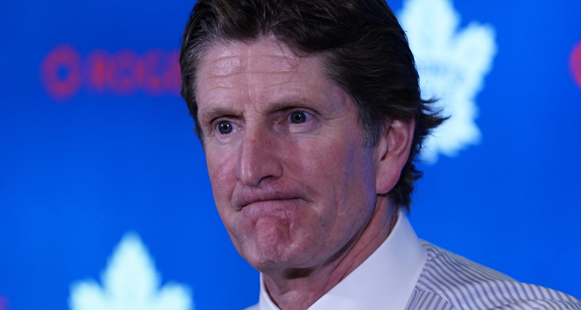 Former Toronto Maple Leafs head coach Mike Babcock at Scotiabank Arena. Columbus defeated Toronto in overtime
