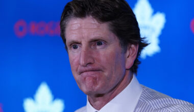 Former Toronto Maple Leafs head coach Mike Babcock at Scotiabank Arena. Columbus defeated Toronto in overtime