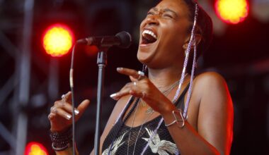 Female singer on stage.