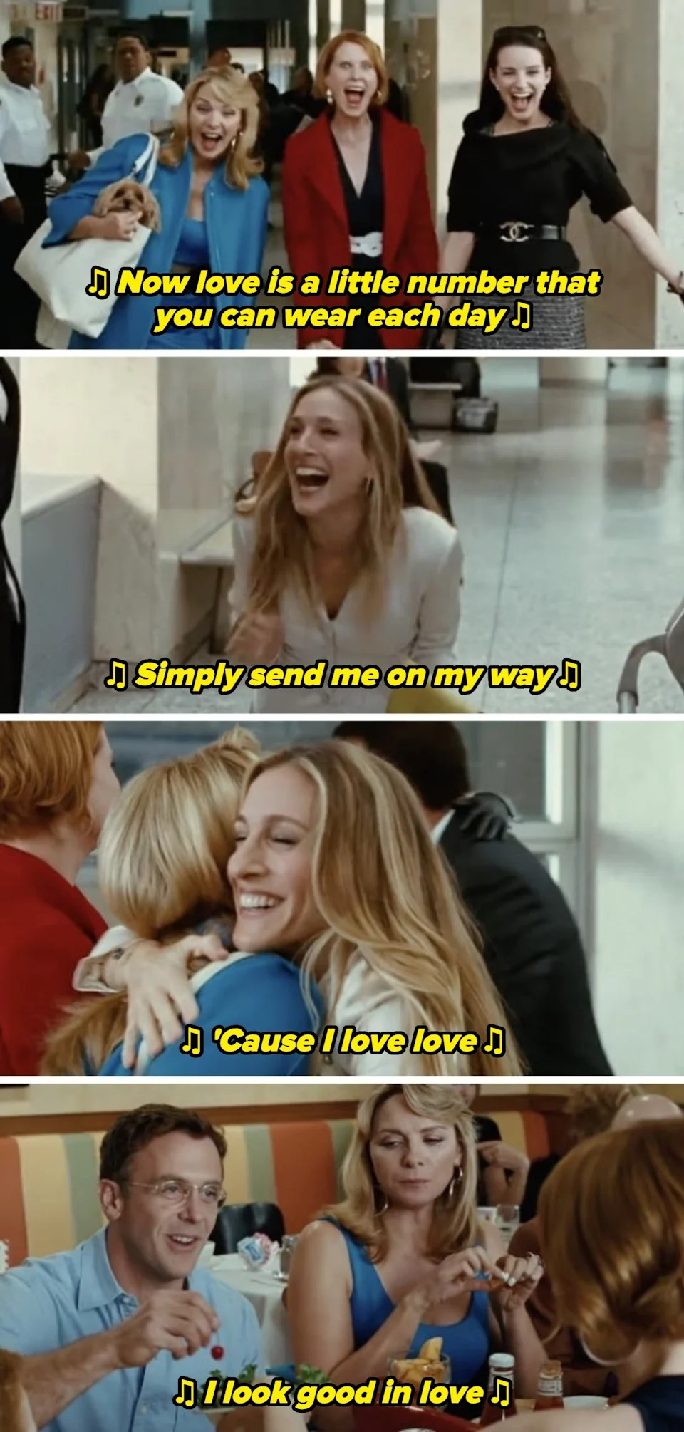 Sarah Jessica Parker, Kim Cattrall, Kristin Davis, Cynthia Nixon, and David Eigenberg in "Sex and the City"