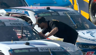 Fan Climbs Fence, Visits Sheldon Creed During NASCAR Red Flag