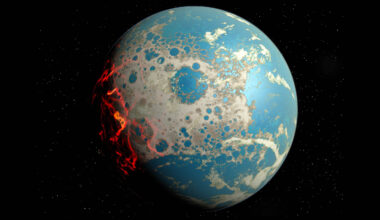 Scientists modeled the early impact history of Earth, seeking insight into potential origins of life. Based on the models, a 6-mile (10-kilometer) asteroid striking the early Earth at 9 miles per second (15 km/second) creates a crater with impact-generated permeability (left) and heat profiles (right) that could create hydrothermal conditions capable of supporting the evolution of life. Credit: SwRI
