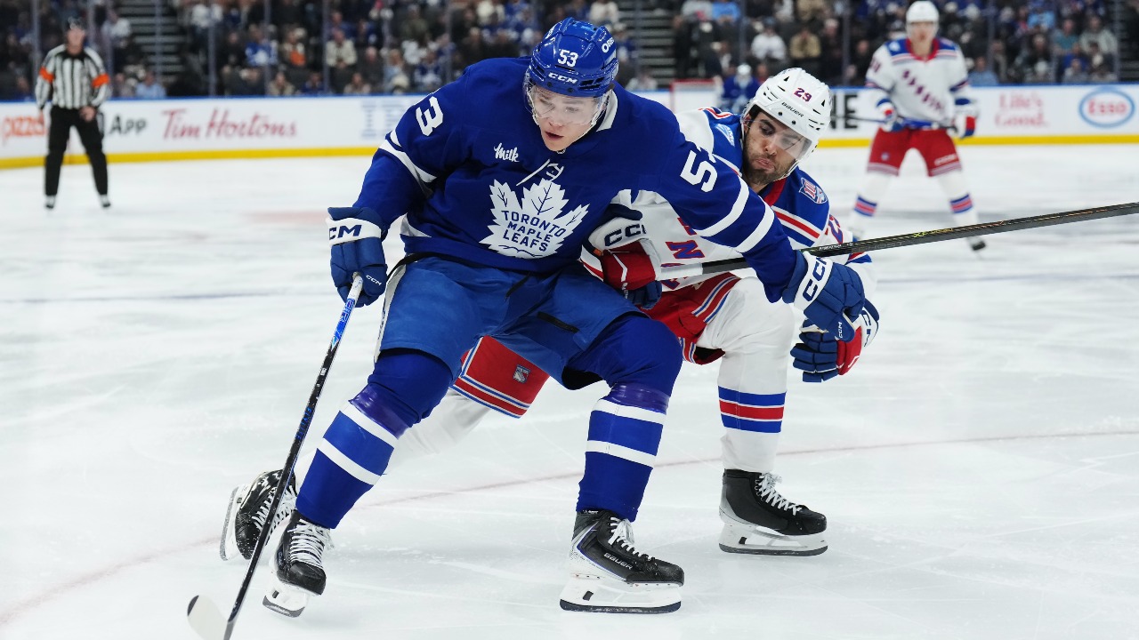 Easton Cowan propels Marlies to win, playoff series lead over Penguins
