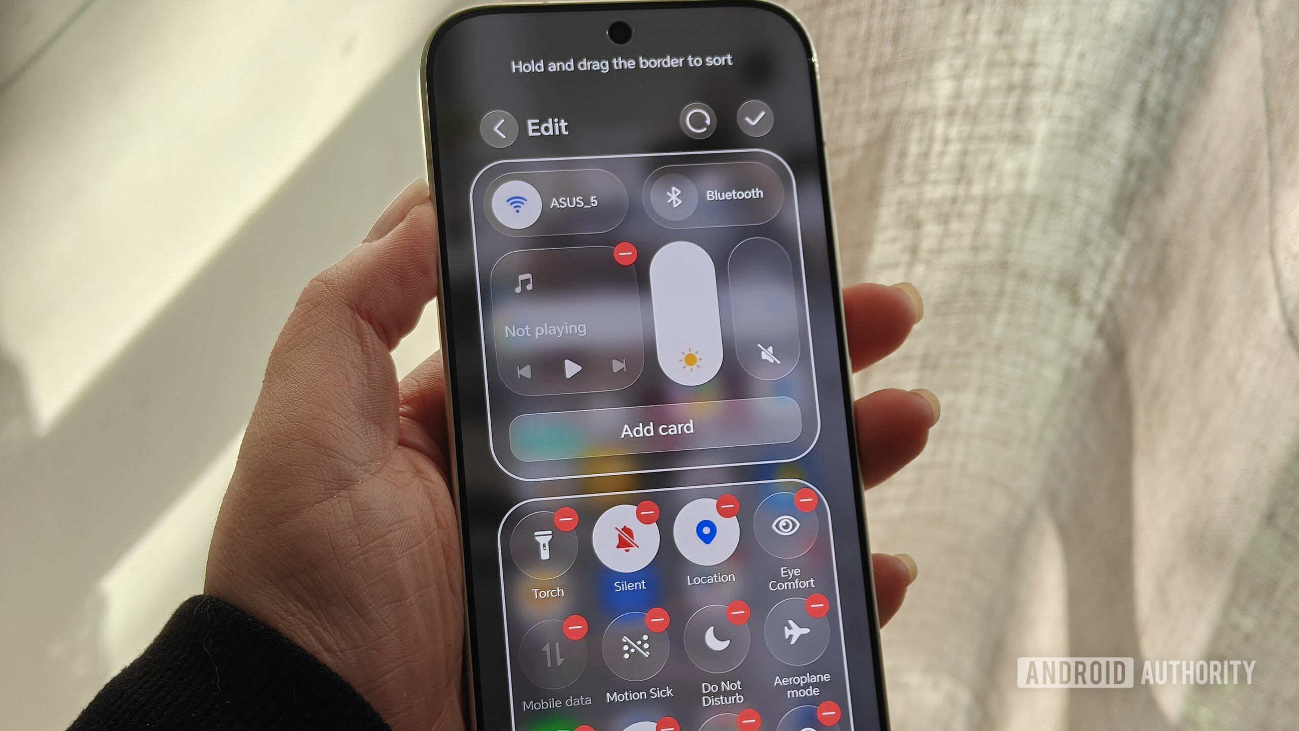 editing quick settings on an android smartphone