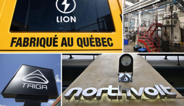 Composite photo shows three different company signs.
